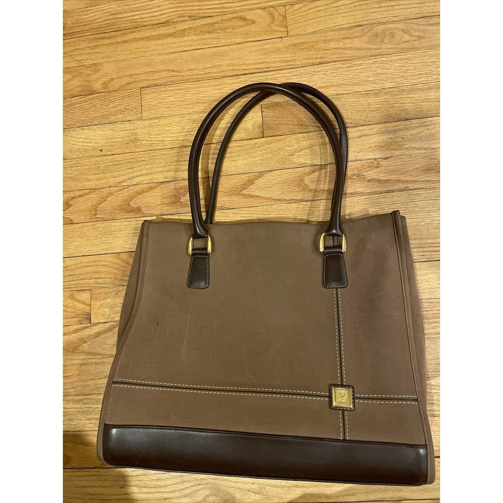 DVF Diane Von Furstenberg Brown Suede laptop bag